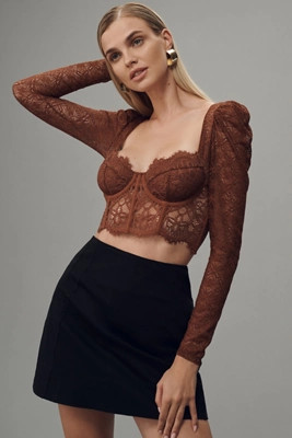 The Giselle Lace Bustier: Long-Sleeve Edition | Anthropologie (US)