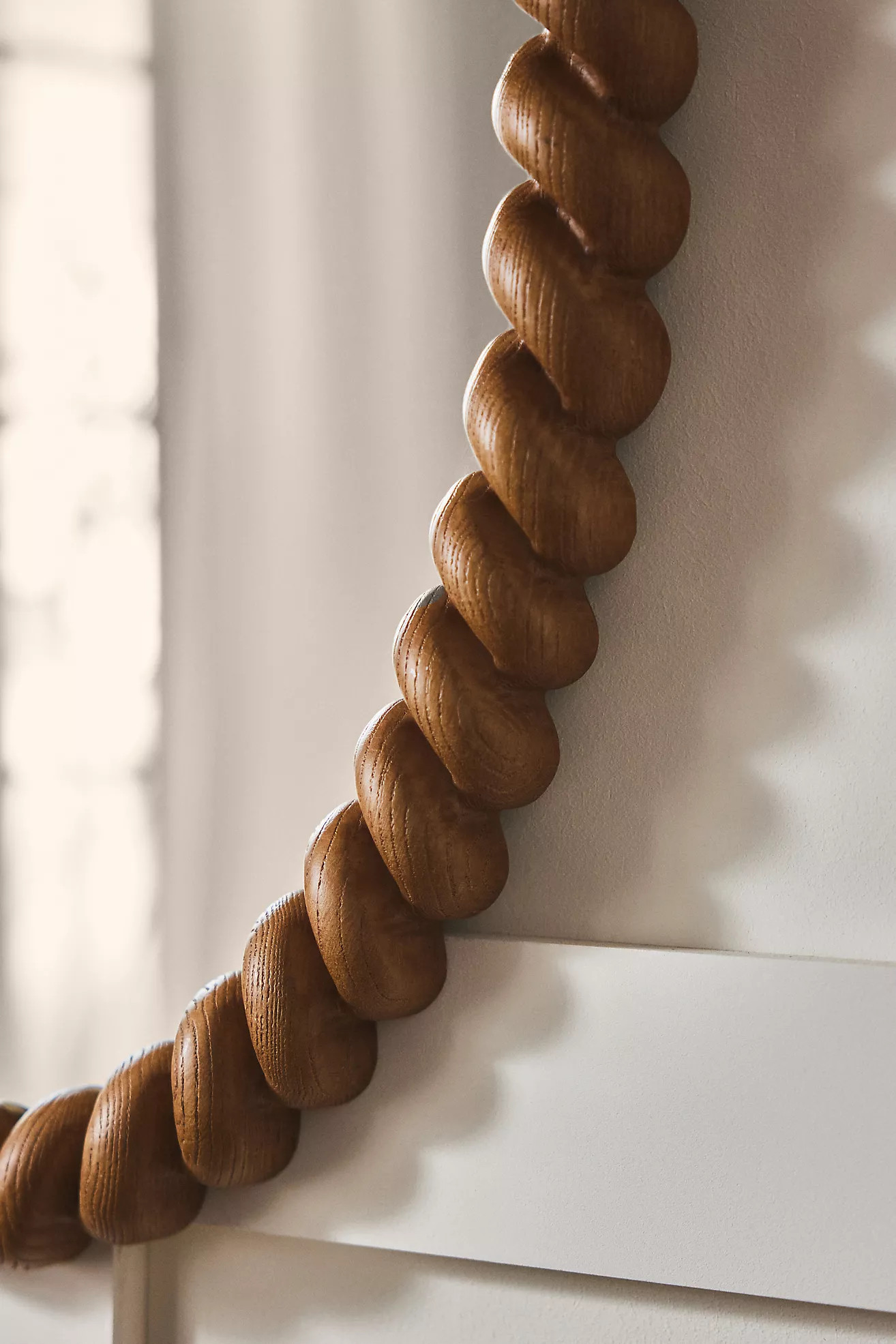 San Marco Braided Wood Finish Oval Wall Mirror | Anthropologie (US)