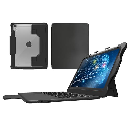 STM Goods Dux Keyboard Trackpad USB-C for iPad (A16)/10th Gen, USB-C Connected Keyboard - Rugged, Rubberized Drop Protection - Integrated Trackpad, Storage for Apple Pencil or Logitech Crayon - Black | Amazon (US)