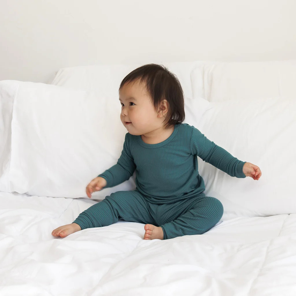 LONG SLEEVE 2 PIECE SETS- Peacock Ribbed | millie + roo