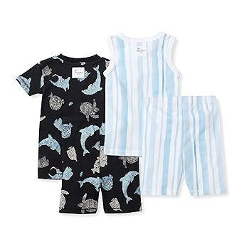 Burt's Bees Baby Baby Boys' Pajamas, Sleeve Tee and Shorts 2-Piece Pj Set, 100% Organic Cotton | Amazon (US)