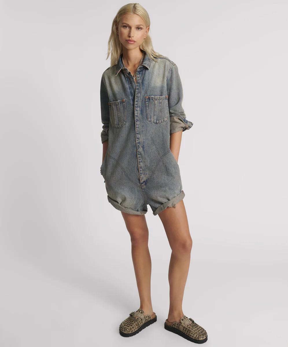 Prophecy Denim Jumpsuit - Island Blue | One Teaspoon | OneTeaspoon
