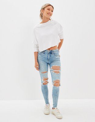 AE Lu(x)e Ripped High-Waisted Jegging | American Eagle Outfitters (US & CA)