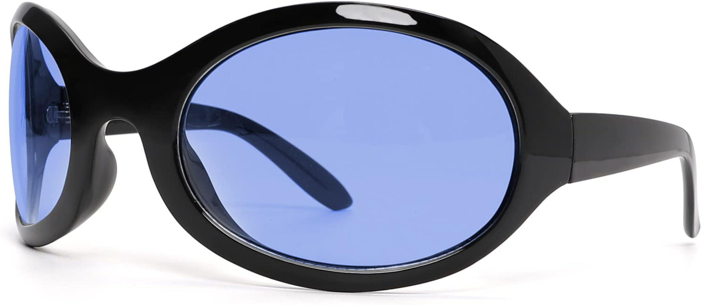 Oversized Fashion Sunglasses for Women Men Wrap Around Classic Oval Black Sun Glasses Ladies Shad... | Amazon (US)