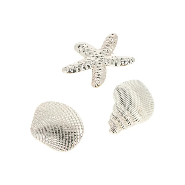 Time and Tru Women’s Gold Tone Metal Sealife Hair Clips Set, 3-Piece | Walmart (US)