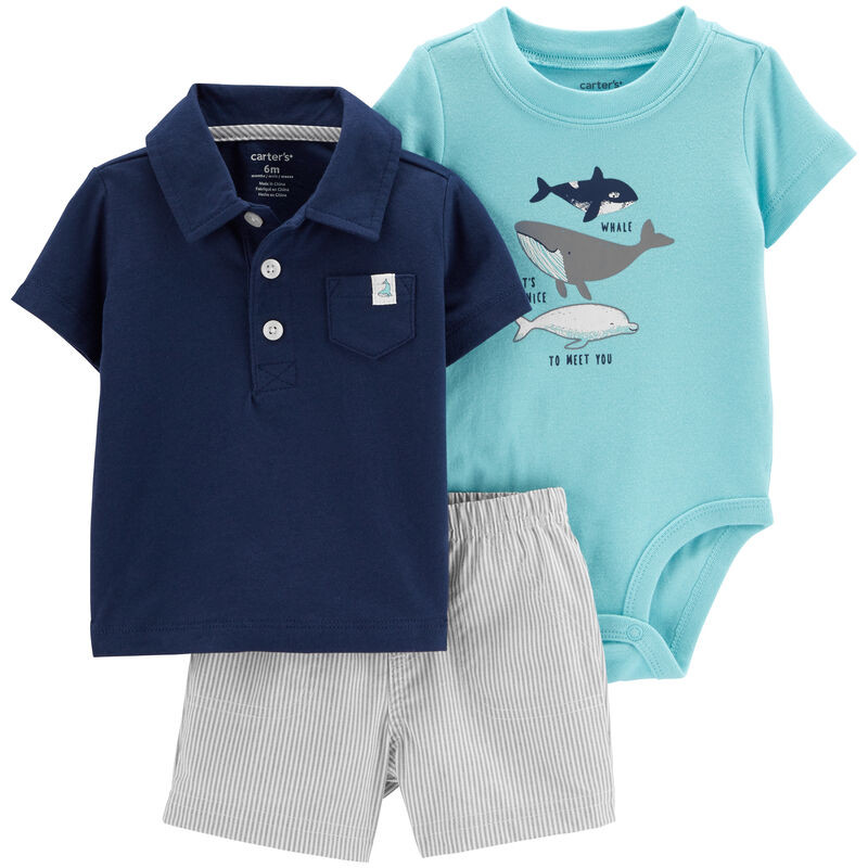 3-Piece Fish Little Short Set | Carter's
