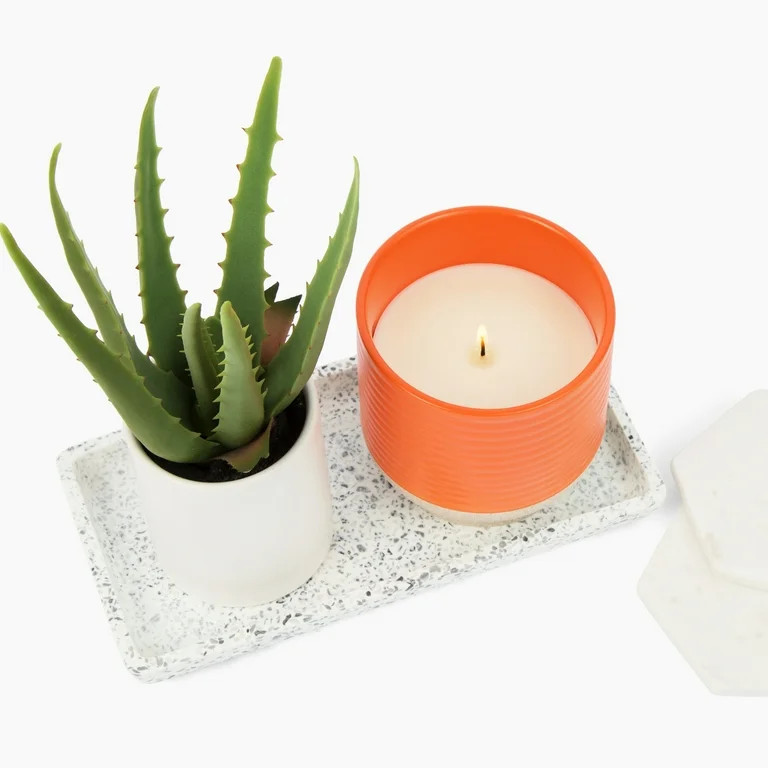 Better Homes & Gardens 16oz Warm Leather & Amber Scented 2-Wick Stoneware Candle | Walmart (US)