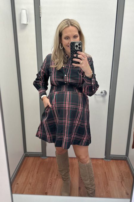I’m loving this new tartan shirt dress from Walmart!! I’m wearing a size small at 34+ week pregnant and it’s so comfy!! Plus it’s only $32!!! 

Holiday dress, holiday outfit, Walmart style 

#LTKHoliday #LTKSeasonal #LTKstyletip