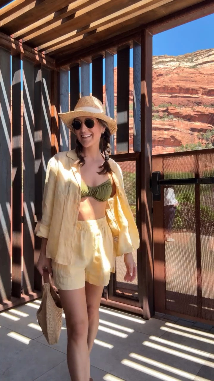 Easy breezy pool look! Love this buttery yellow set from Zara for a coverup or on its own for a casual outfit. Bikini is from target and fits TTS

#LTKSwim #LTKStyleTip