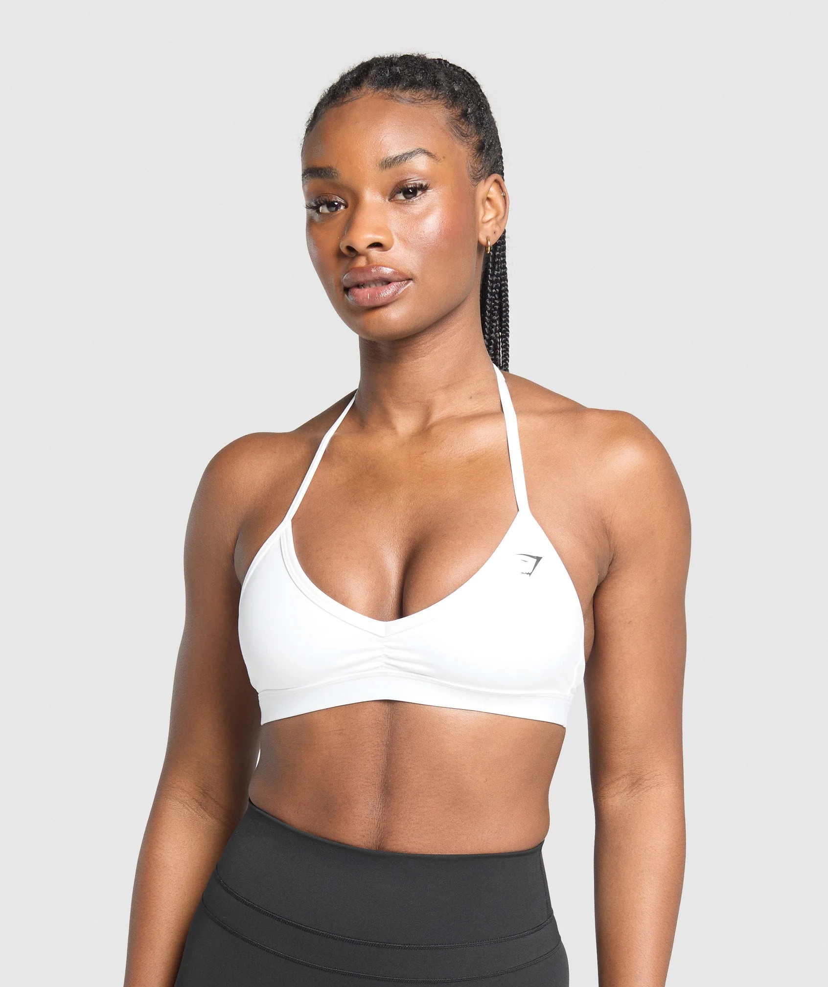 Gymshark Minimal Halterneck Sports Bra - White | Gymshark UK