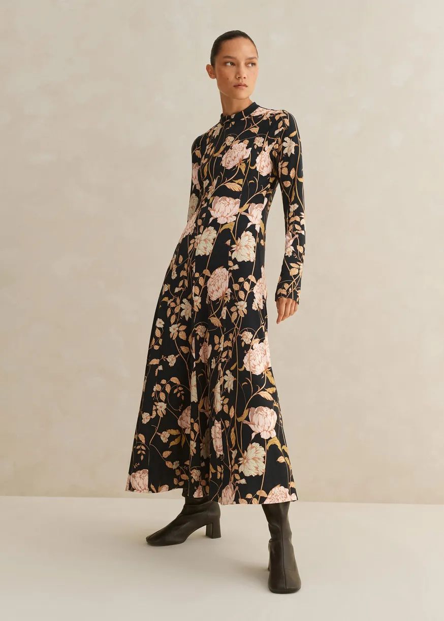 Romantic Floral Print Fit And Flare Maxi Dress | ME+EM Global (Excluding US)