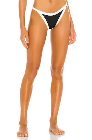 L*SPACE Vacay Classic Bikini Bottom in Black & White from Revolve.com | Revolve Clothing (Global)