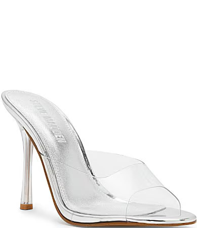 Steve Madden Peach Clear Stiletto Dress Sandals - 5.5 | Dillard's