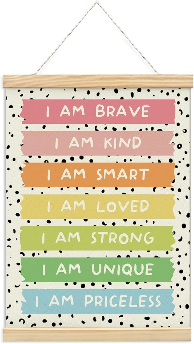 foedor Boho Nursery Affirmations Decor Poster Hanger Frame, I Am Brave Nursery Wall Decor, Boho C... | Amazon (US)