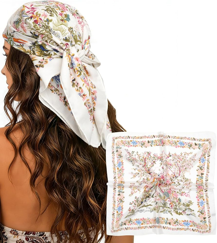 CHLINS 27.5" Square Head Scarf for Women, Soft Cotton Feel Bandana, Lightweight Neck Scarf & Hair... | Amazon (US)