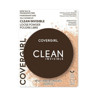 COVERGIRL Clean Invisible Loose Powder - Translucent Medium - 0.3oz: Paraben-Free, Talcum-Free, V... | Target