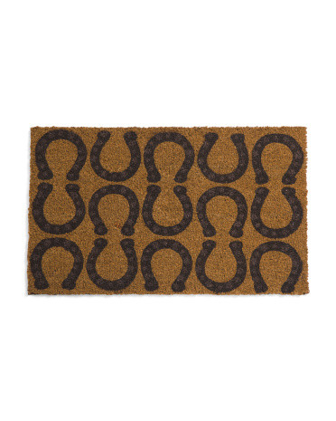 18x30 Horseshoe Lucky Coir Doormat | TJ Maxx