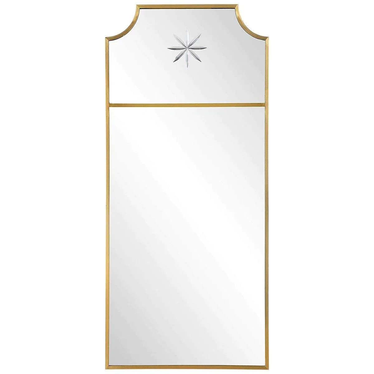 Trumeau Inspired Brushed Brass Wall Mirror | The Well Appointed House, LLC