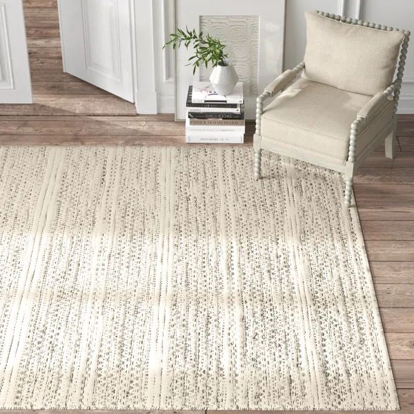 Sylvie Handmade Flatweave Wool Cream/Black Rug | Wayfair North America