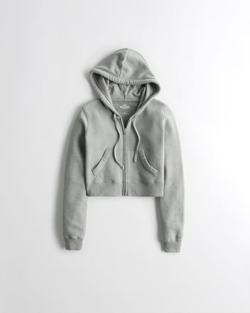 Women's Crop Full-Zip Hoodie | Women's Tops | HollisterCo.com | Hollister (US)