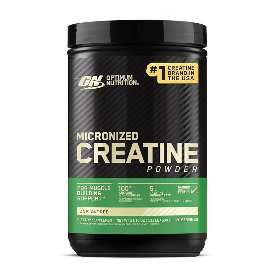 Optimum Nutrition Micronized Creatine Monohydrate Powder, Unflavored, 120 Servings, 600 Grams (Pa... | Amazon (US)