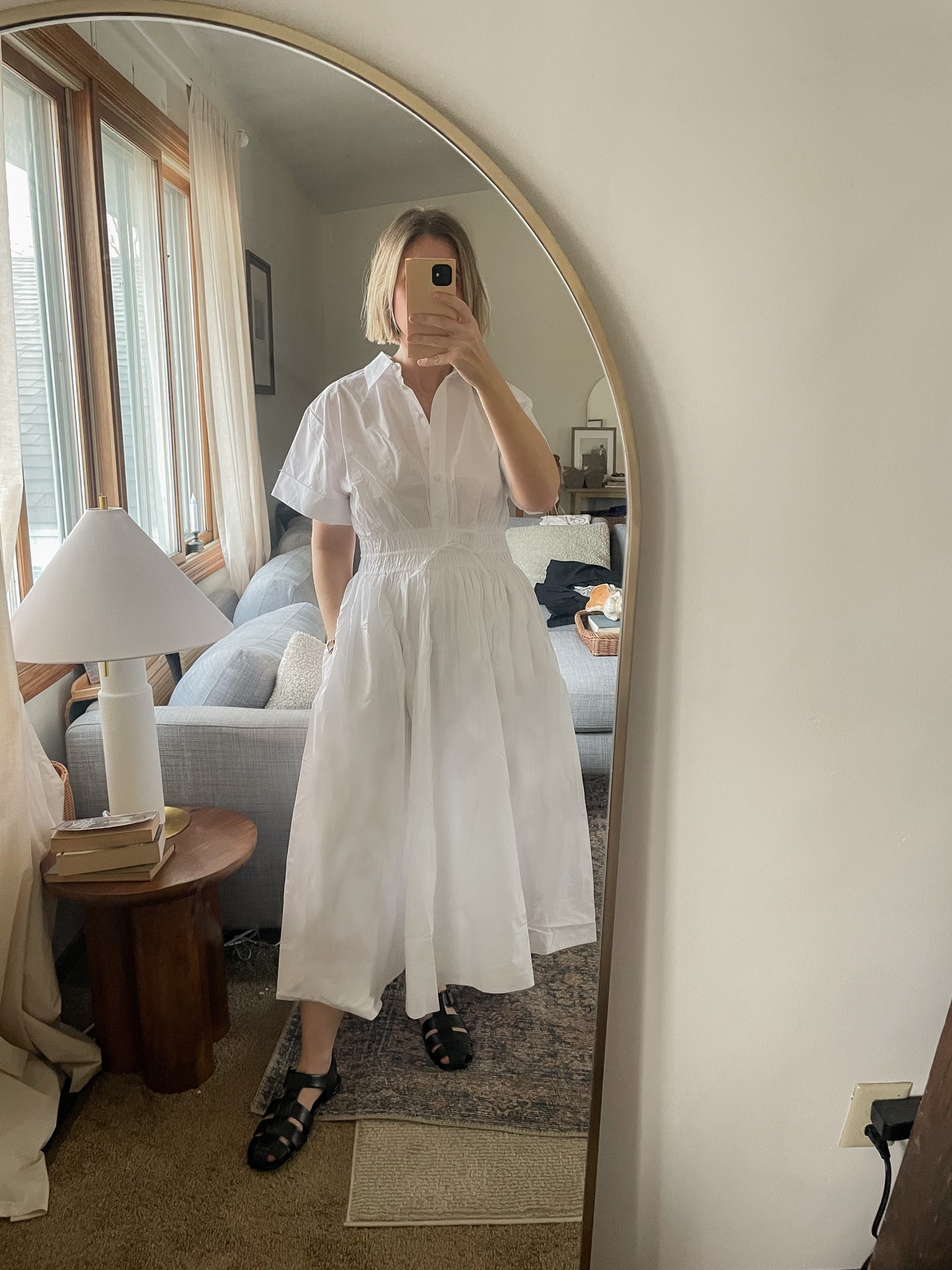 This white shirt dress is so perfect for spring outfits! I love that the skirt is more voluminous making this a more current shirt dress  (dress was gifted)

#LTKSeasonal