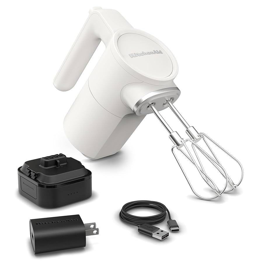 KitchenAid Go Cordless Hand Mixer - battery included, KHMR762, Porcelain White | Amazon (US)