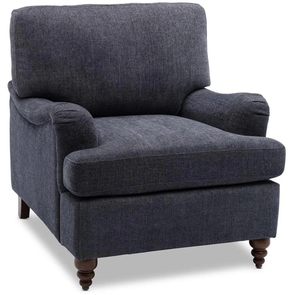 Clarendon Navy Blue Polyester Fabric Upholstered Transitional Arm Chair | Walmart (US)