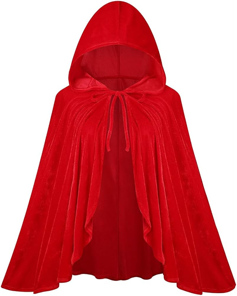 TOONRAIN Womens Velvet Little Red Riding Hood Cape Halloween Christmas Short Cloak Fairytale Cost... | Amazon (US)