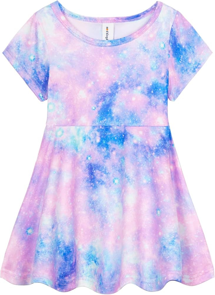 Mud Kingdom Little Girls Twirly Skater Dress for School Party Summer A-Line | Amazon (US)