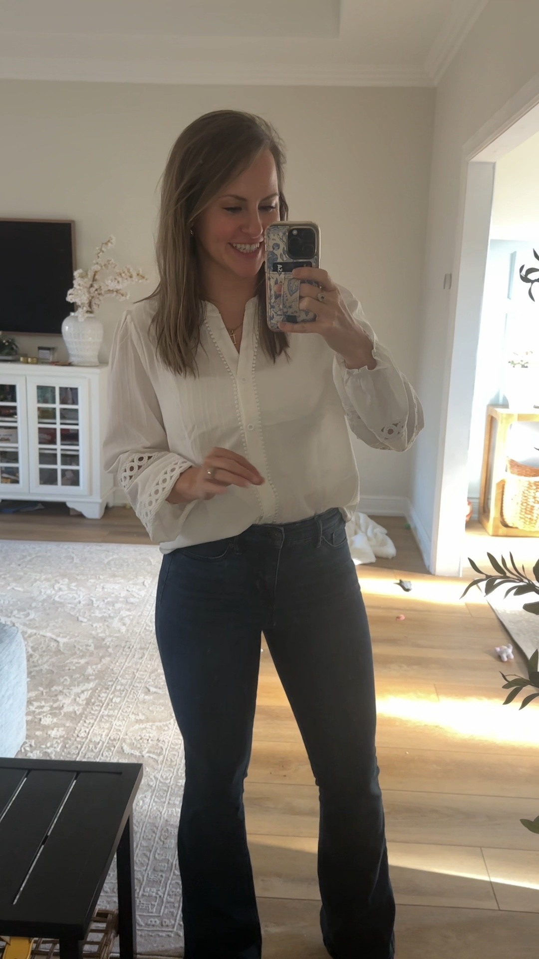 What to wear when you don’t know what to wear: white button up, jeans & boots! Super simple outfit that always looks put together! Great for work wear, casual teacher outfit, brunch, church or meetings! 

This button up from Amazon is $16 on Black Friday deal! Jeans are under $30 & my fave from Walmart & my nude ankle boots are Amazon! Wearing my normal size M in top & 6 in jeans— True to size. 

#LTKWorkwear #LTKSaleAlert #LTKFindsUnder50