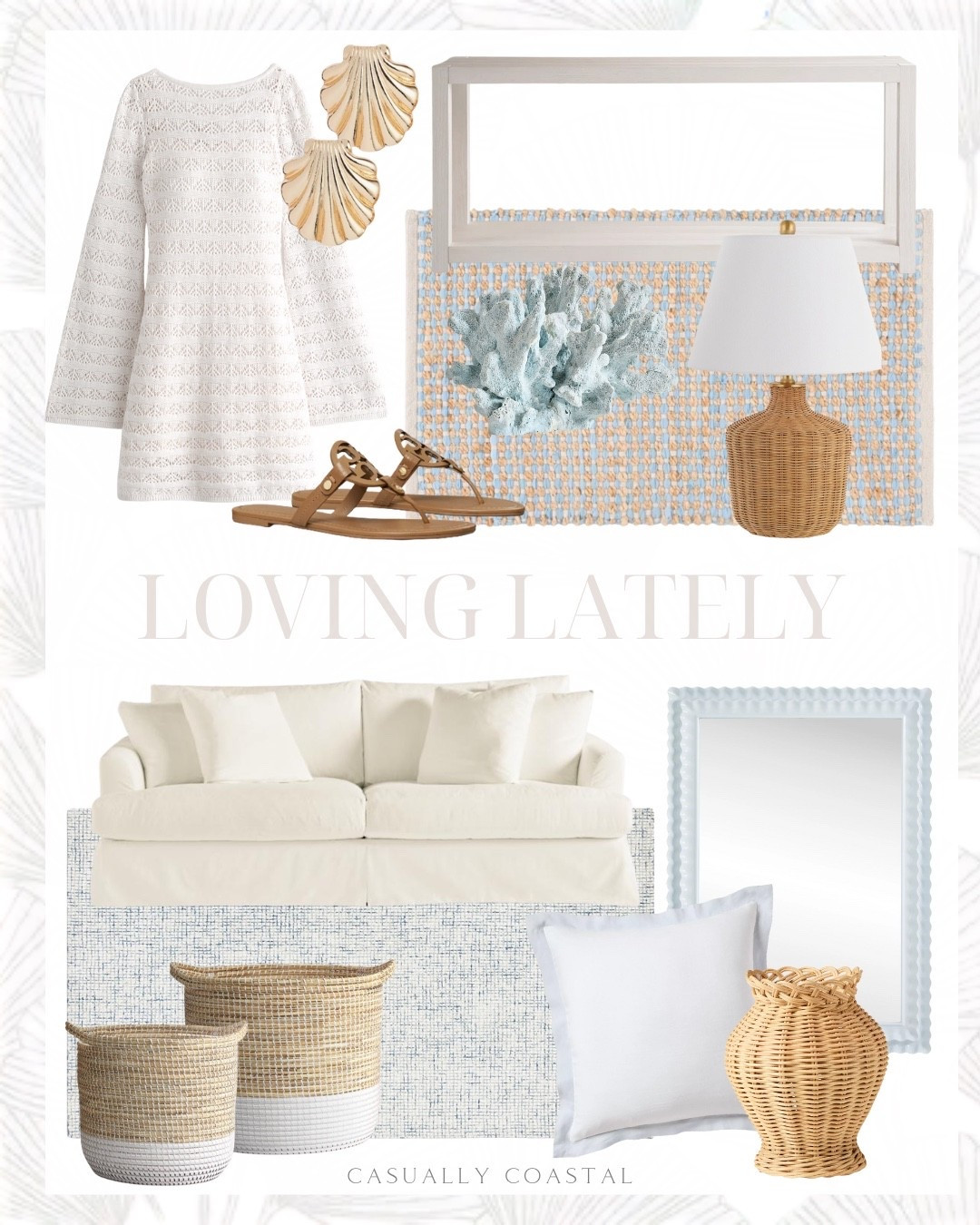 Loving Lately! 😍 So many of these are on sale, including the rugs & slipcovered sofa, which comes in performance fabric!
——
Coastal home, coastal decor, coastal rug, coastal sofa, coastal dress, coastal lamp, coastal mirror, coastal vase, coastal earrings, coastal pillow cover, shell stud earrings, wayfair rug, jute rug, 3x5 rug, 4x6 rug, 5x8 rug, 68” console table, wicker rattan table lamp, long sleeve crochet mini dress, Tory Burch miller thong sandal, faux coral, ivory and blue rug, linen sham, scalloped portrait wall mirror, Anthropologie mirror, slip covered sofa, Serena & lily vase, seagrass storage baskets, starfish cuff bracelet, blue & white rugs, white couches, living room furniture, blue mirrors, bathroom mirrors, entryway furniture, living room rugs, bedroom rugs, white dresses, long sleeve dresses, beach vacation dresses, resort wear 

#LTKSaleAlert #LTKHome