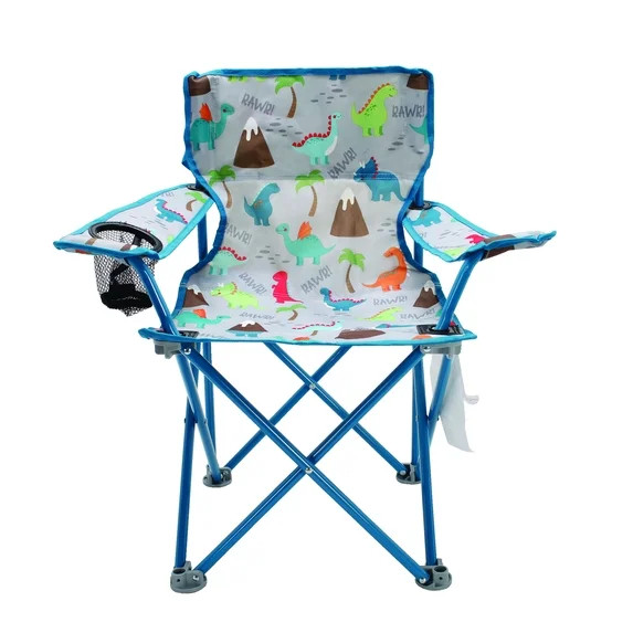 Crckt Folding Camp Chair for Kids with Lock (125lb Capacity), Multi-Color Dino Print | Walmart (US)