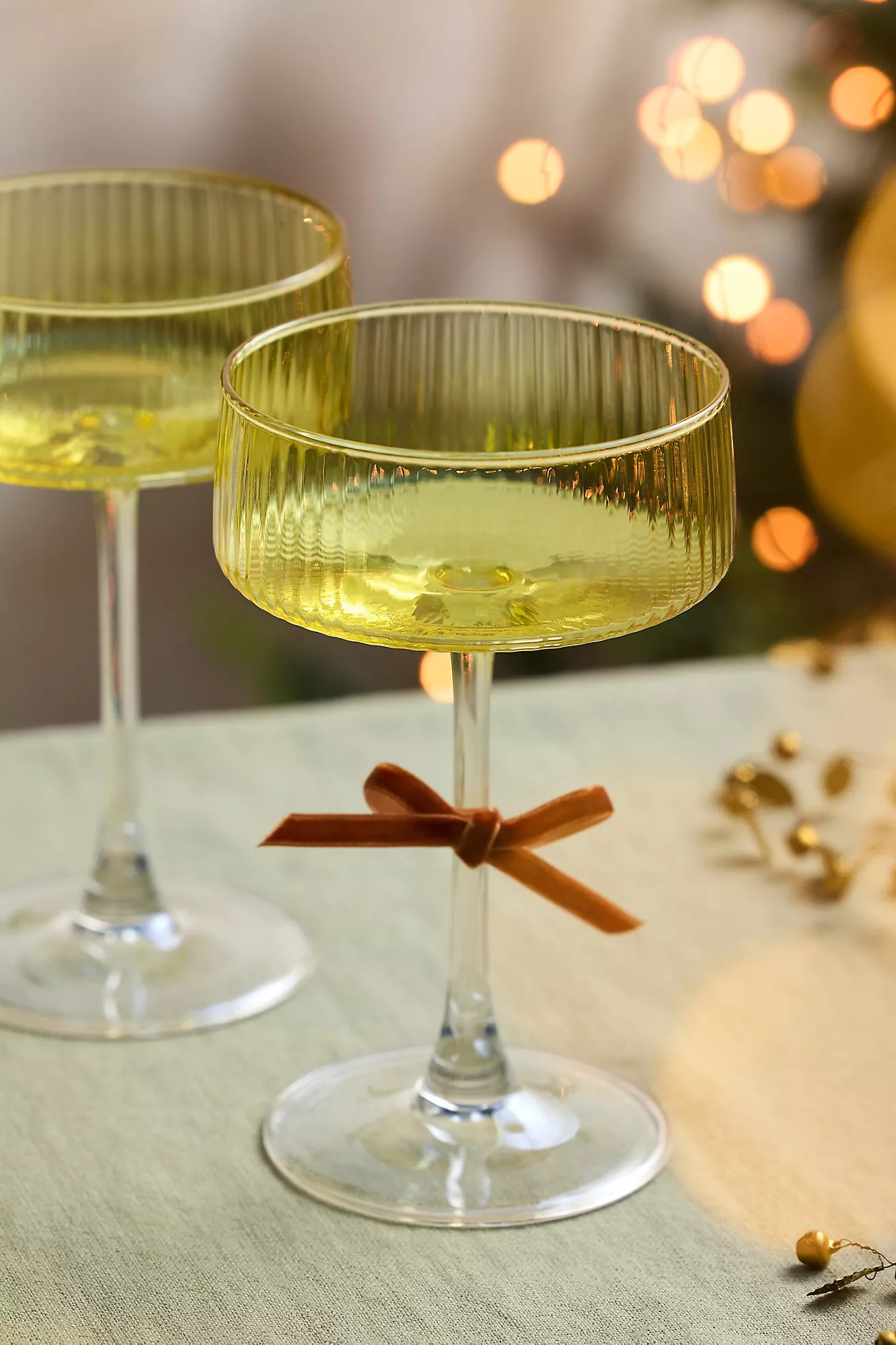 Colorful Glass Coupes, Set of 2 | Anthropologie (US)