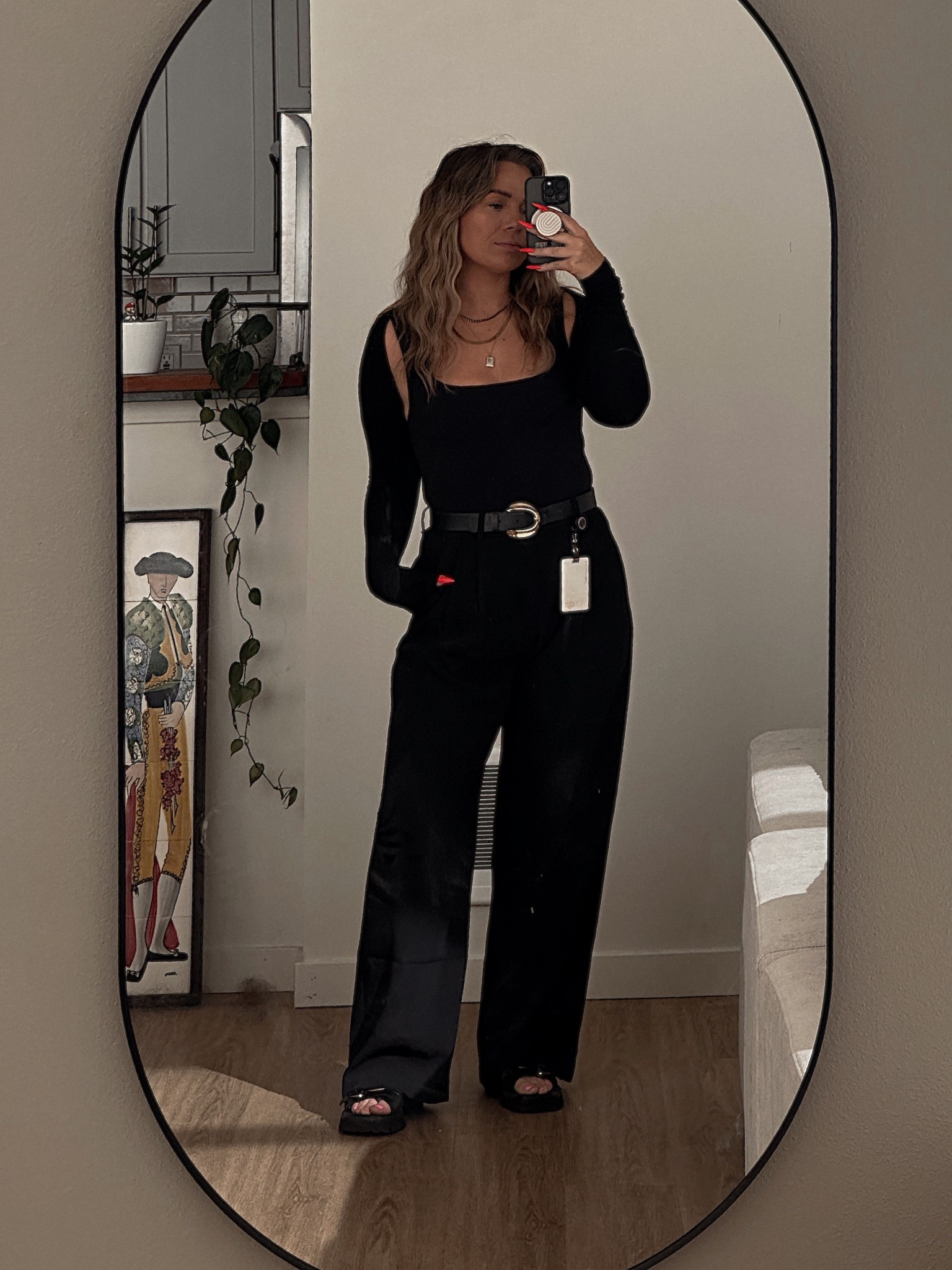 bodysuit - aritzia
sleeves - shein
belt - lulus 
pants - gap
shoes - amazon

#LTKStyleTip #LTKWorkwear #LTKFindsUnder50