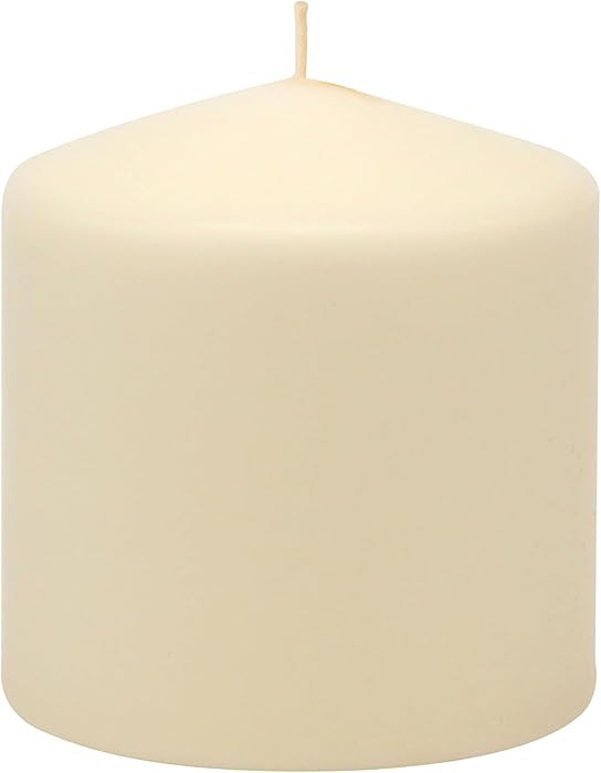 Stonebriar 3 Pack Tall 3 x 3 Inch 18 Hour Long Burning Unscented Ivory Wax Pillar Candles | Amazon (US)