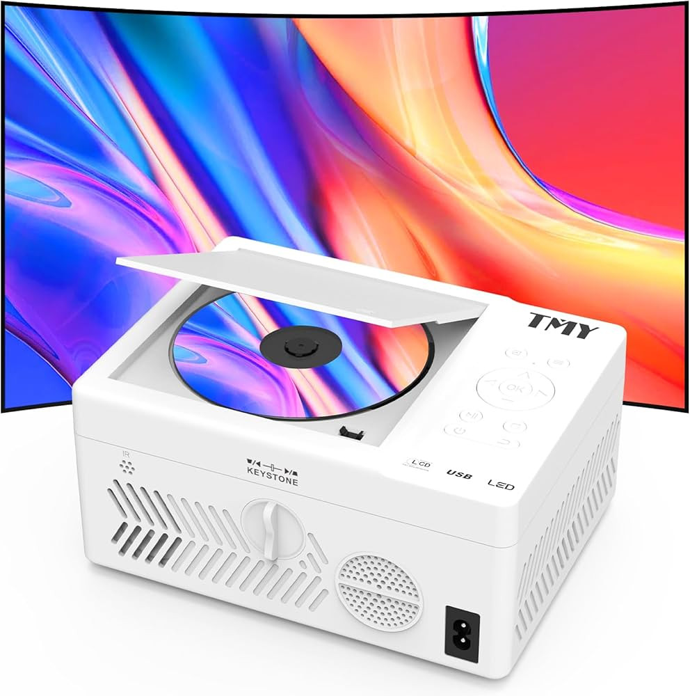 TMY Bluetooth Projector with DVD Player Built in, 1080P Mini Projector, Portable DVD Projector fo... | Amazon (US)