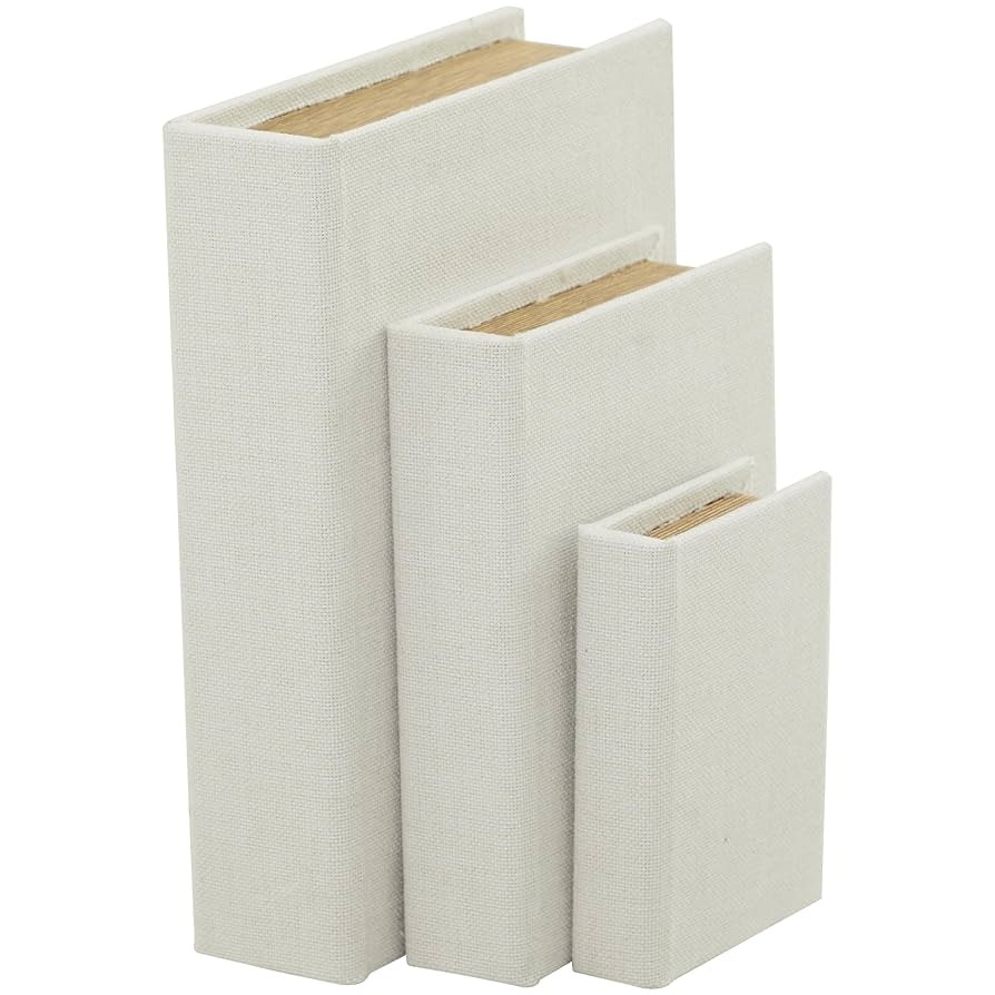 Deco 79 Linen Fabric Decorative Box Faux Storage Book Book Shaped Boxes, Set of 3 Decorative Keep... | Amazon (US)