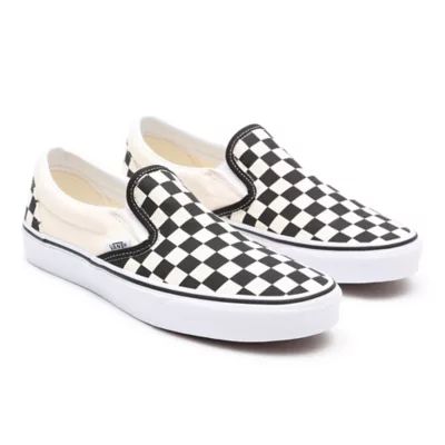 Checkerboard Classic Slip-On Shoes | Black | Vans | Vans (UK)
