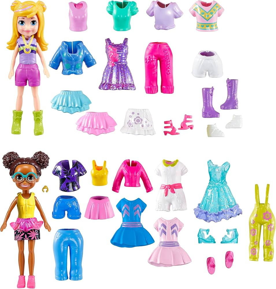 Polly Pocket Sparkle Cove Adventure Dolls, Clothes & Accessories Set, Fashion Pack with 4 Dolls (... | Amazon (US)