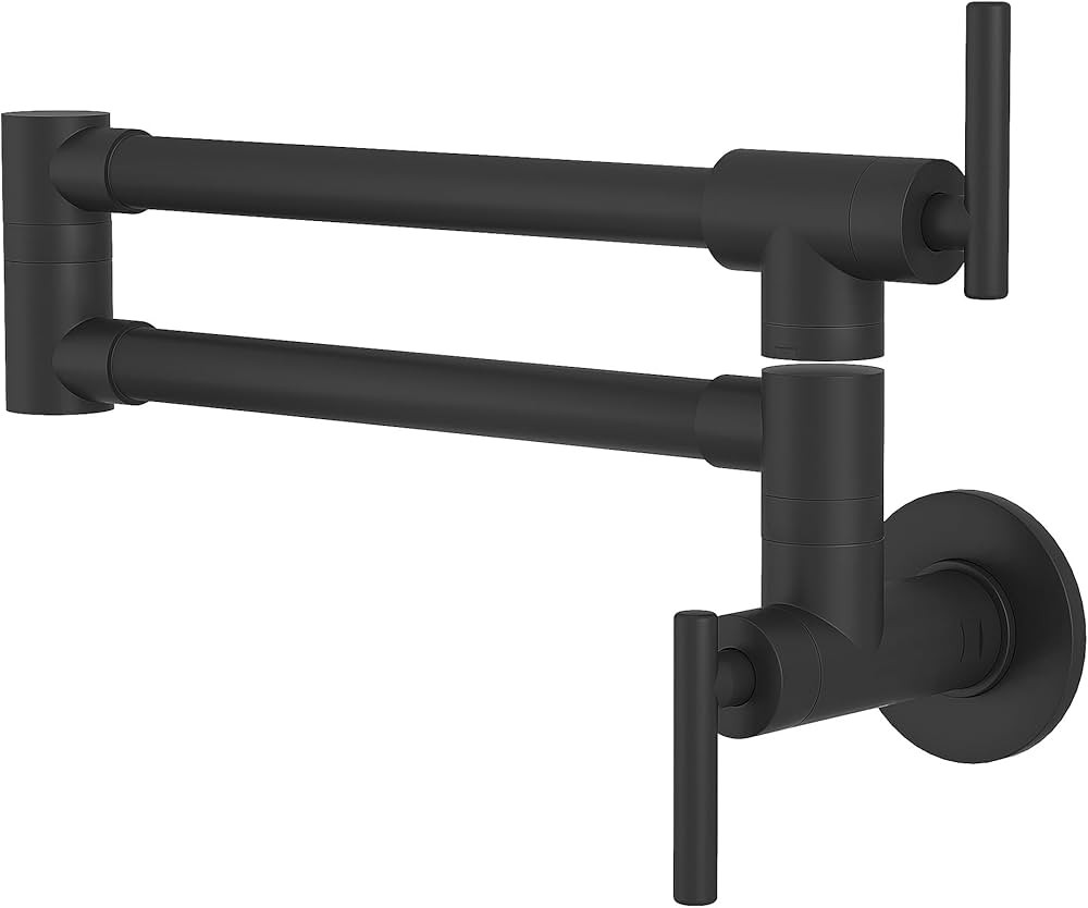 GIMILI Pot Filler Faucet Matte Black Commercial Wall Mount Faucet Pot Filler Black Folding Faucet... | Amazon (US)