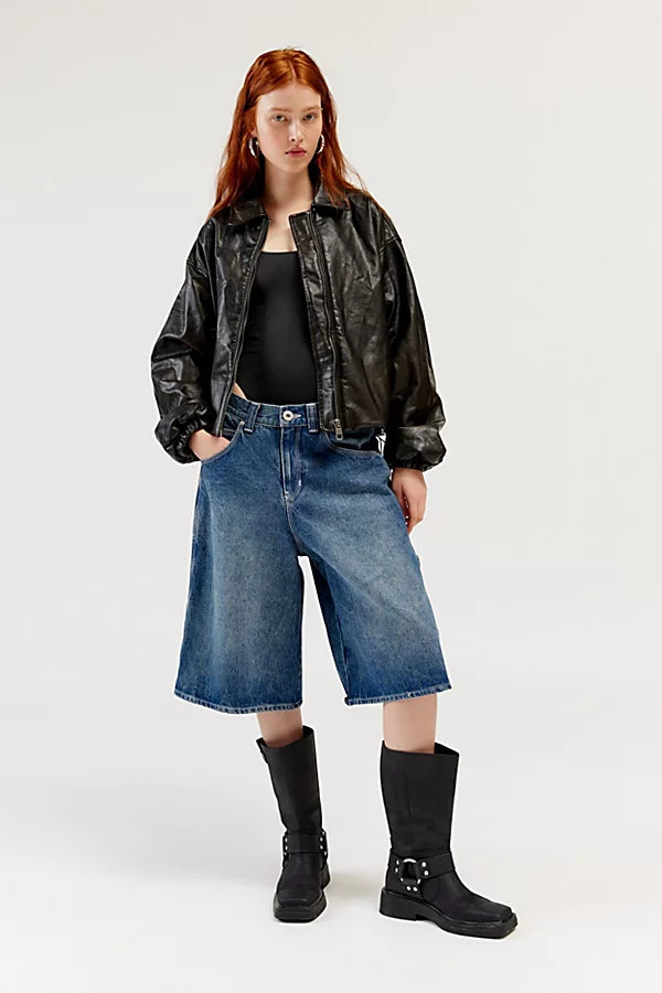 Lioness Nirvana Faux Leather Bomber Jacket in Black, Women's at Urban Outfitters | Urban Outfitters (US and RoW)