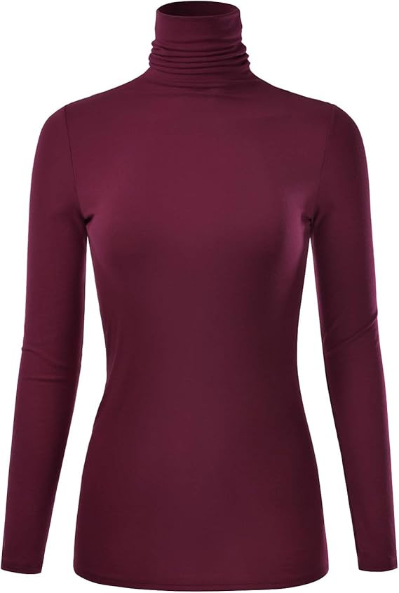 EIMIN Women's Long Sleeve Turtleneck Lightweight Pullover Slim Shirt Top (S-3XL) | Amazon (US)