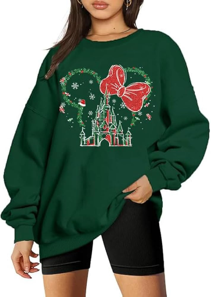 Magical Sweatshirts for Women Oversized Cute Graphic Shirts Xmas Holiday Long Sleeve Pullover Top... | Amazon (US)