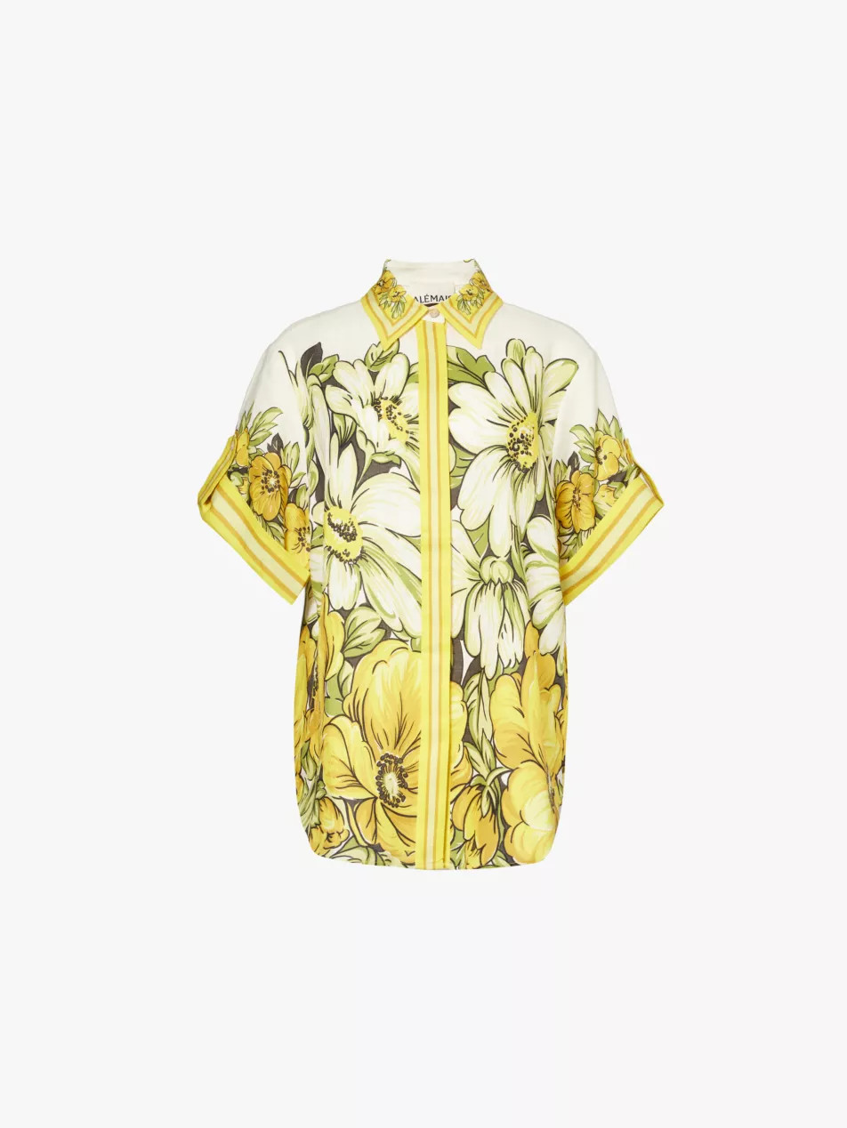 Gisela flower-print linen shirt | Selfridges