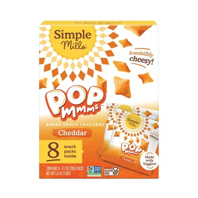 Simple Mills Crackers Pop Mmms Cheddar - 8pk | Target