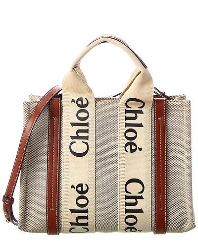 Woody Small Canvas & Leather Tote | Gilt
