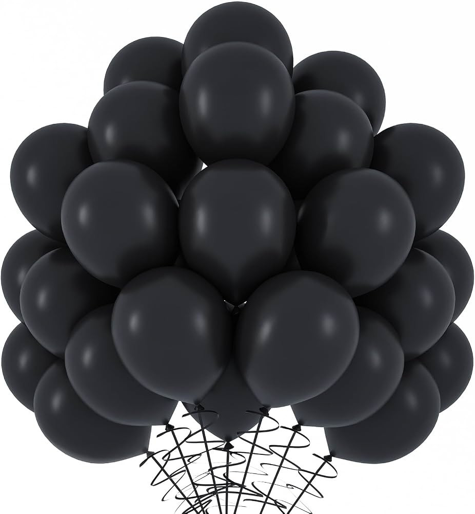 Amazon.com: RUBFAC Black Balloons, 70pcs 10 Inch Black Matte Balloons, Helium Latex Party Balloon... | Amazon (US)