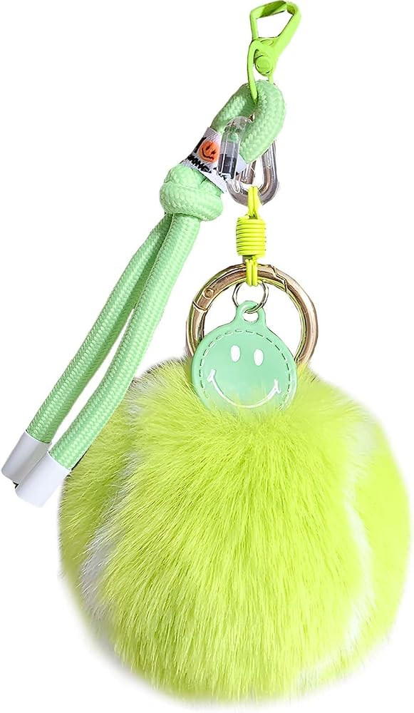 Tennis Ball Keychain - Fuzzy Pom Pom Key Ring, Plush Sports Accessory for Bags and Backpacks, Fun... | Amazon (US)