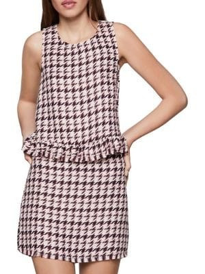 Frayed Houndstooth Sleeveless Top | Lord & Taylor